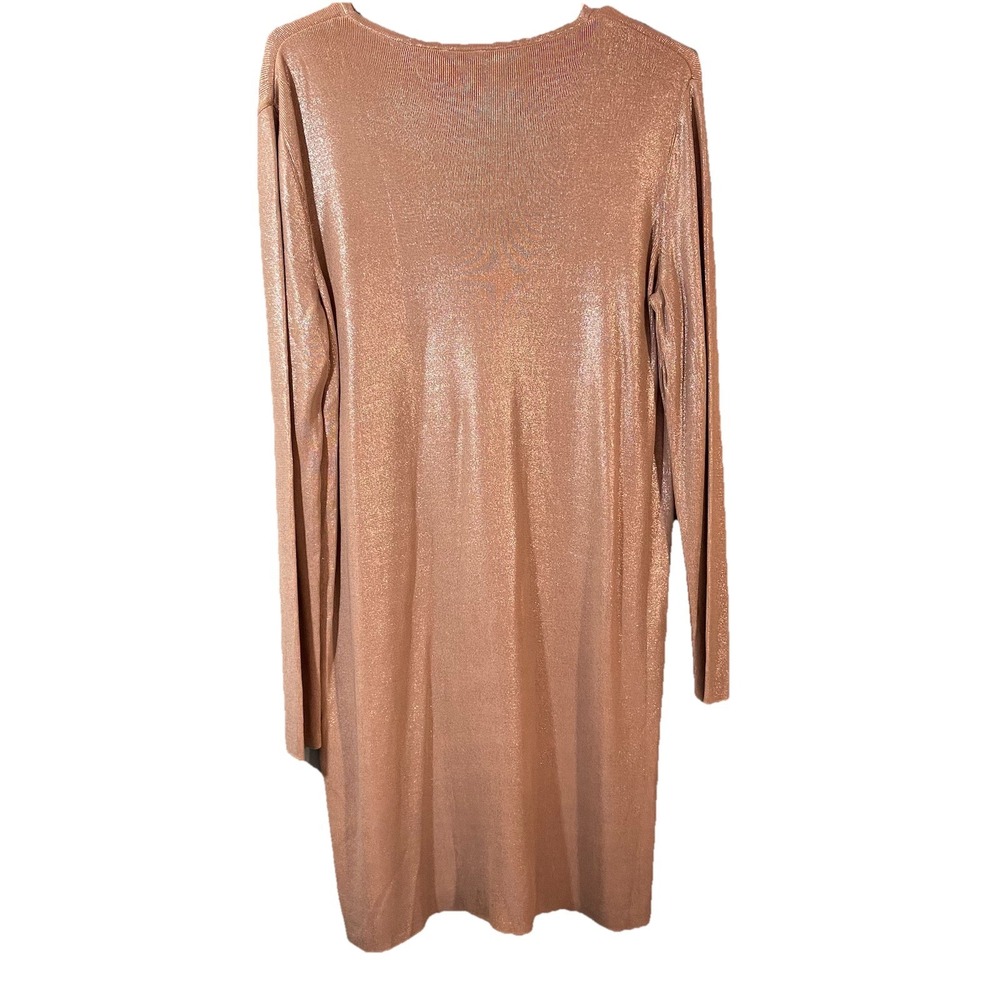 COS Women's Metallic Pink Dress Long Sleeve Size Small Midi Viscose - Picture 7 of 9